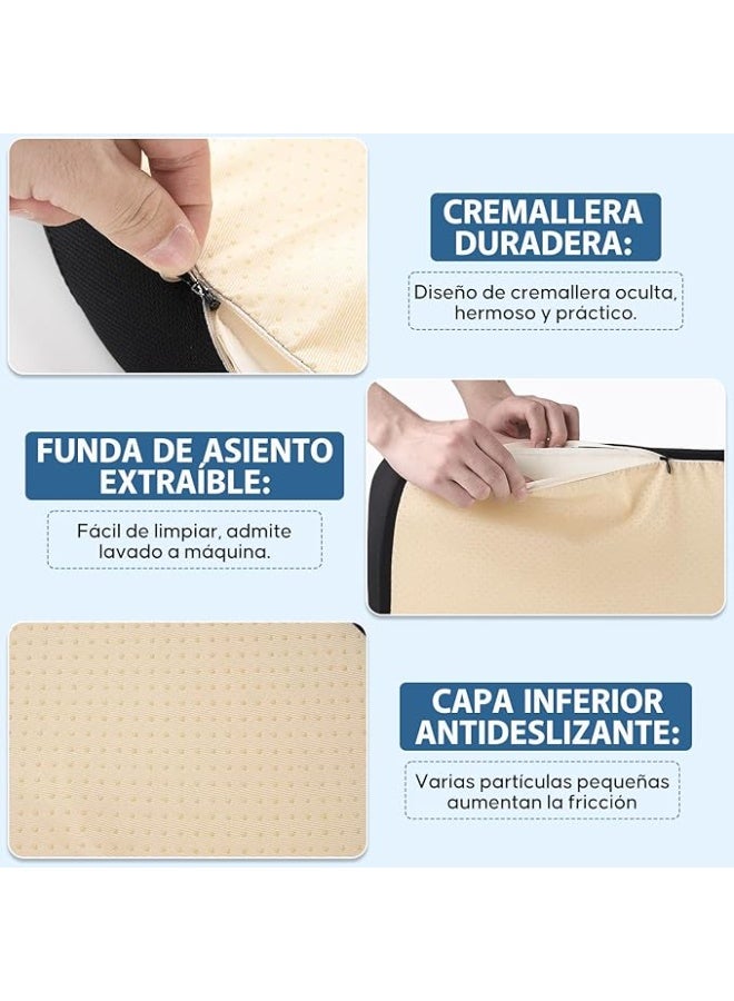 وسادة مقعد طبية ميموري فوم لكراسي المكتب والسيارة - مخدة إرجونوميك لدعم العصعص وعرق النسا - مسند لتقويم القوام وتخفيف ضغط الحوض - غطاء قابل للغسل - Image 5